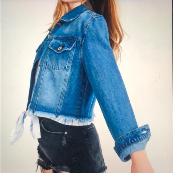 Love tree Denim jean crop jacket - Picture 2 of 8